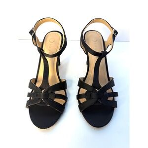 Journee Collection Womens Valry Stiletto Dress Sandals Black Satin Size 7.5M NEW